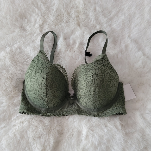 🌷AERIE REAL POWER PLUNGE PUSH UP JOY LACE BRA SIZE 34D - Picture 3 of 6
